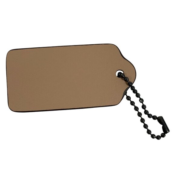 COACH New York Replacement Hang Tag Key Fob Bag Charm Beige Gunmetal Ball Chain - Picture 4 of 6